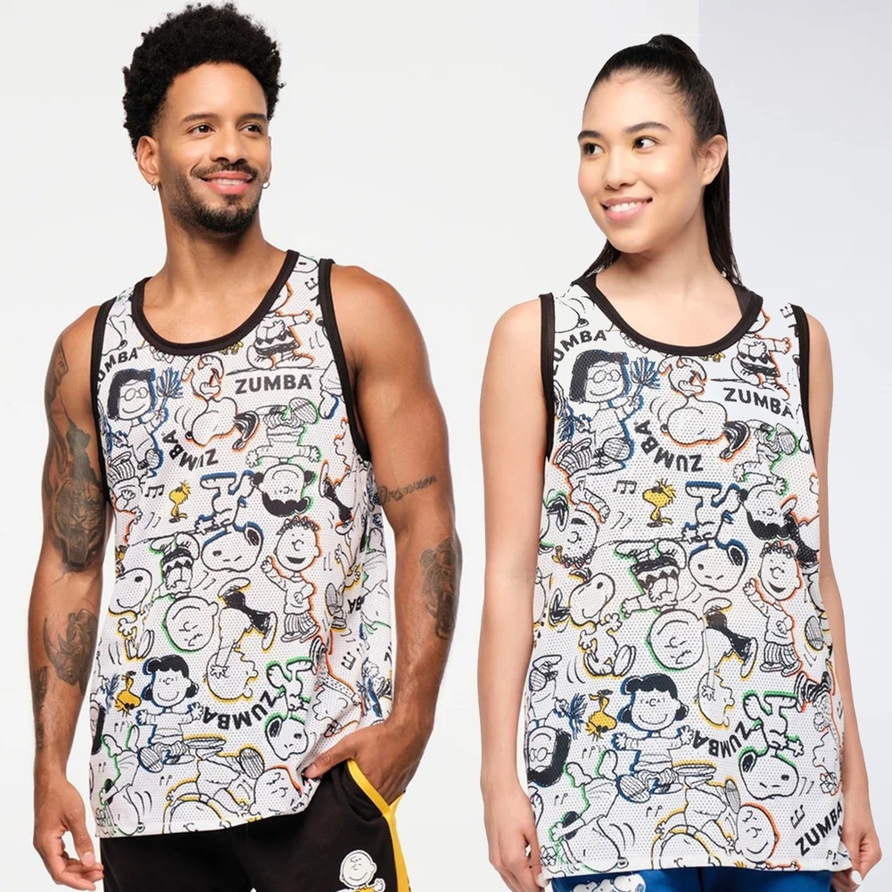 NWT ZUMBA X Peanuts Unisex  Basketball Tank Size Medium